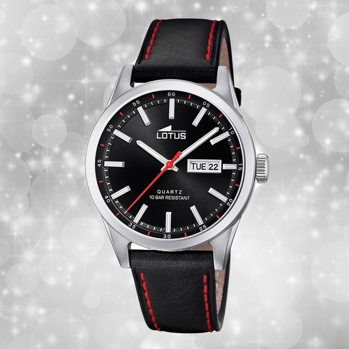 Armbanduhr leder schwarz - leder,