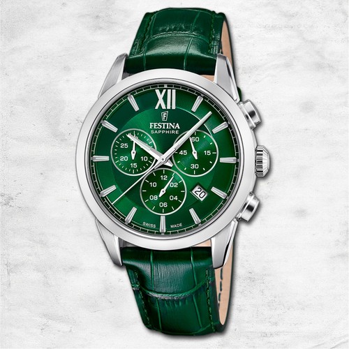 Festina herrenuhr leder - herrenuhr, grün