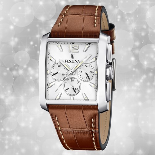 Festina herrenuhr leder braun - leder,