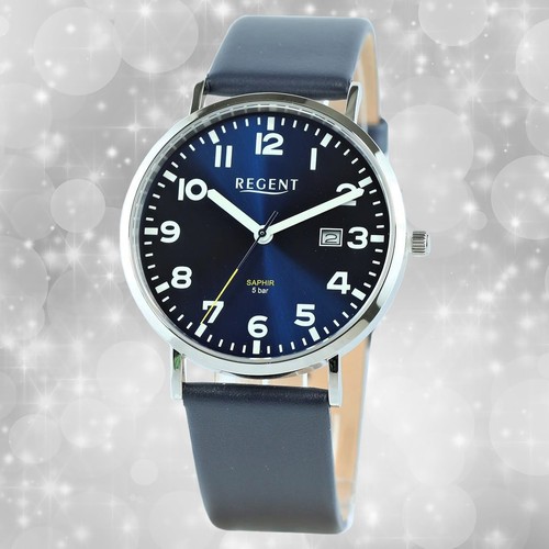 Armbanduhr leder blau herren - leder,