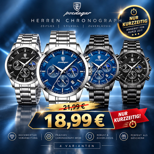 Herren chronograph edelstahl - herren,
