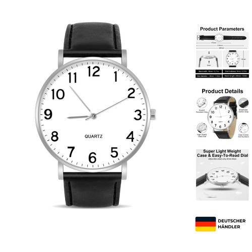 Herren armbanduhr lederarmband - herren,